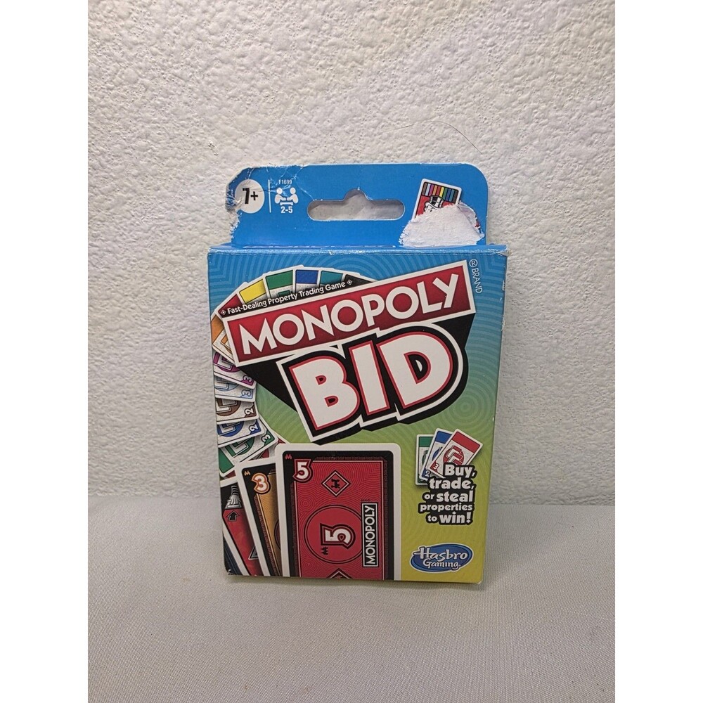 Monopoly Bid Game, Quick-Playing Card Game for 4 Players, Families...